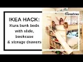 IKEA HACK Kura bunk bed with slide bookcase and storage