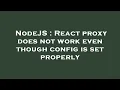 NodeJS React proxy does not work even though config is set properly