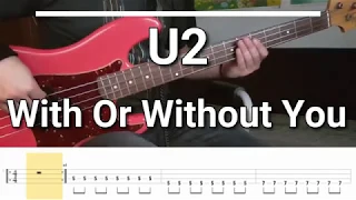 u2 with or without you tabs bass cover