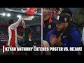 Carmelo Anthony watches his son Kiyan catch a poster against Miami ESPN College Basketball