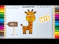 Can you color this giraffe Easy coloring page for kids Giraffe coloring page