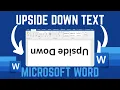 How To Create Upside Down Text In Microsoft Word Document