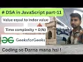 Value equal to index value GeeksForGeeks DSA in JavaScript part-11 Easy solution