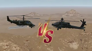 3D ايهما اقوى طائرة التمساح الروسية ام الاباتشي الامريكية Kamov Ka 52 VS Apache 