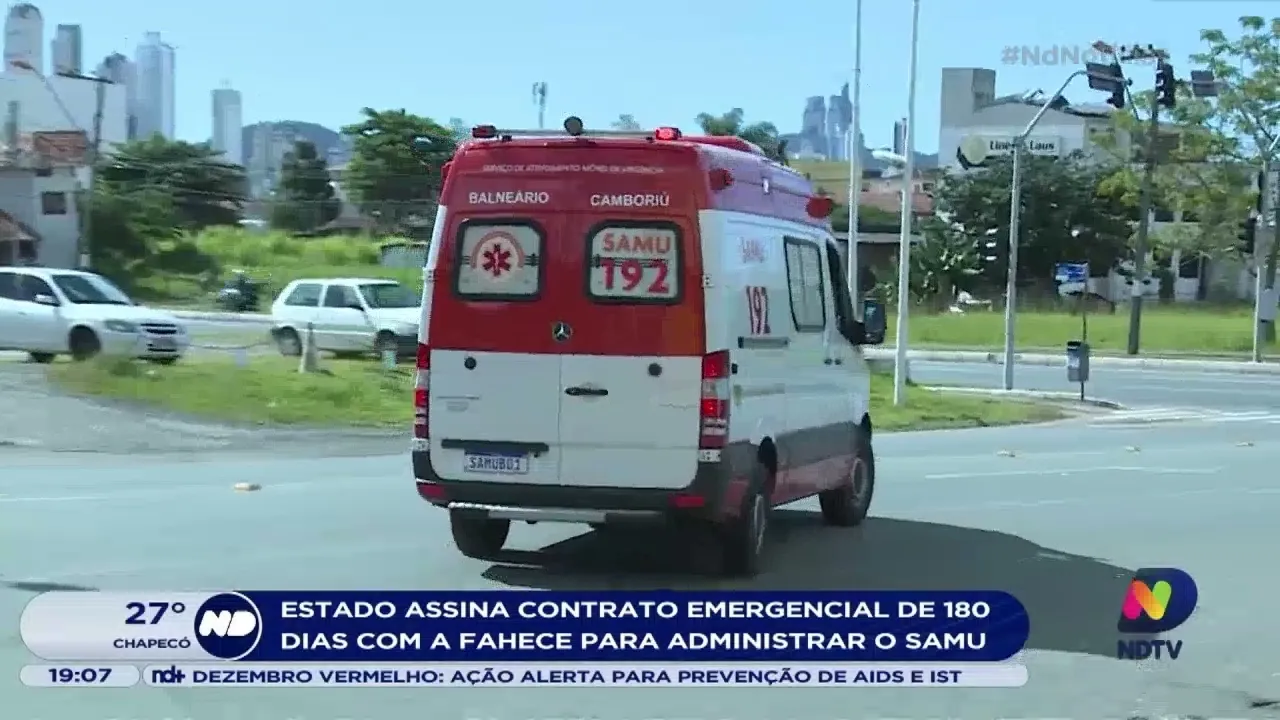 Santa Catarina assina contrato emergencial de 180 dias com a Fahece para administrar o SAMU