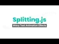 Wavy Text Animation Effects Splitting js