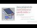 java program to add element at specific index in arraylist