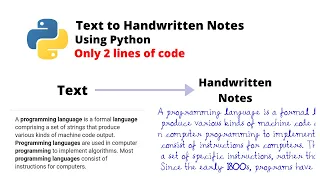 Convert Text to Handwritten Notes using Python Python Project Headup