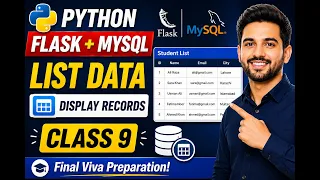 Python Flask MySQL Full Course Class 9 Listing Data from Database Display Records in Table