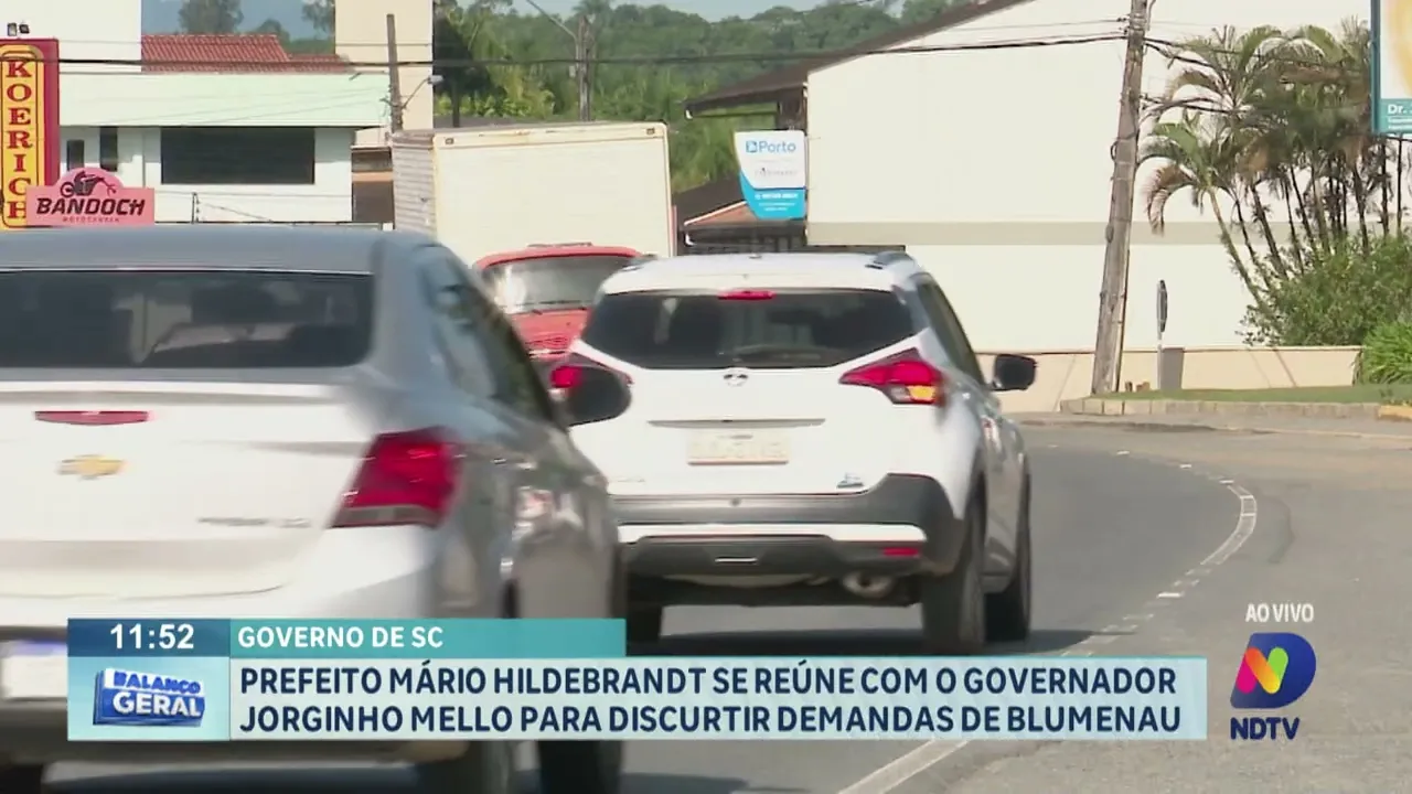 Prefeito Mário Hildebrandt se reúne com governador Jorginho Mello pra discutir demandas de Blumenau