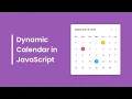 How to Create A Dynamic Calendar in HTML CSS JavaScript