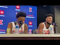 Rutgers postgame Illini players Justin Harmon and Quincy Guerrier