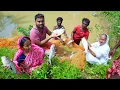 Download Lagu 9 kg big katla fish handi recipe | village fishing \u0026 cooking katla fish in village style | villfood