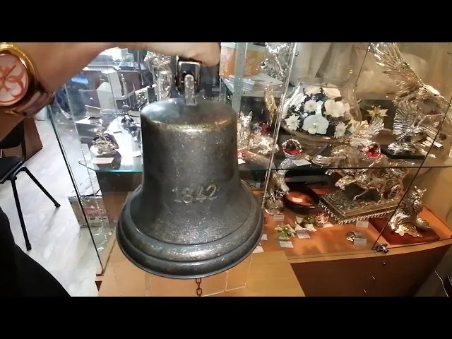 Видео-обзор Подарочная рында, корабельный колокол, '1842', d 18 см, цвет антик