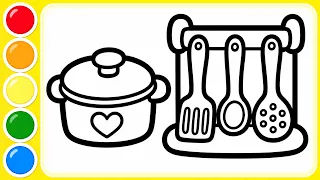 Peralatan Memasak - Menggambar dan Mewarnai Untuk Anak-anak