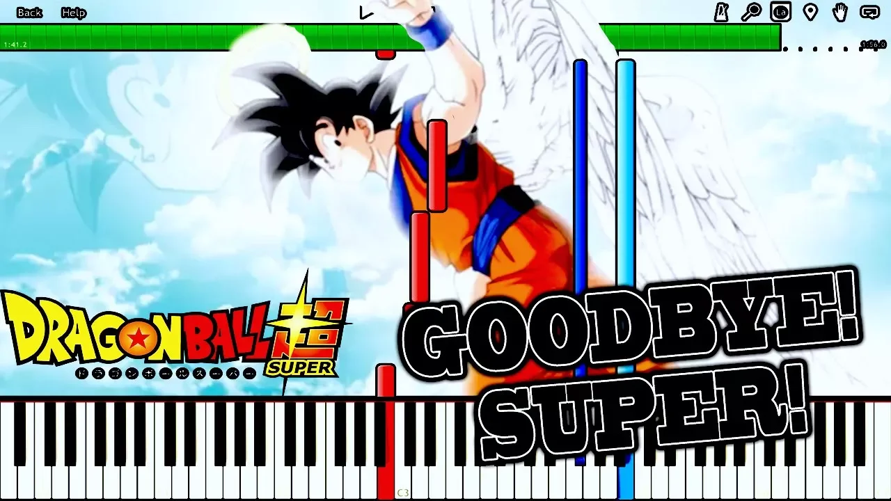 GOODBYE DRAGON BALL SUPER!! ENDING 11 - LAGRIMA ONEPIXCEL (Piano Tutorial) [Synthesia]