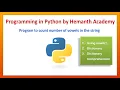 33 Program to count number of vowels in the String in Python by Hemanth Academy