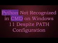 Python Not Recognized in CMD on Windows 11 Despite PATH Configuration
