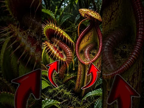 Qual planta carnívora vai comer a minhoca?!😱 #shorts