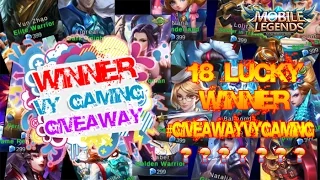 mobile legends free skin this is the 18 lucky winner of giveawayvygaming event