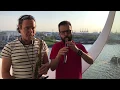 Mulo Francel (sax) of Quadro Nuevo with Rageed William (on duduk) of Cairo Steps