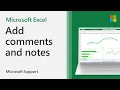 How to add comments and notes in Excel Microsoft