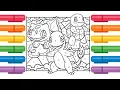 Pokemon Coloring Pages Charmander and friends coloring book fun Color by numbers Pokemon