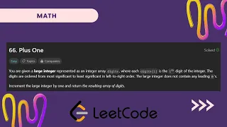 Plus One Math Leetcode 66 PYTHON Hindi