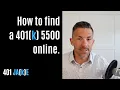 How to find a 401 k 5500 form online direct from the DOL
