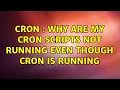 Cron Why are my cron scripts not running even though cron is running