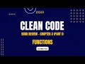 Clean Code Book Review Chapter 3 Functions Part 1 Urdu Hindi
