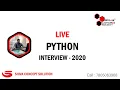 Python MOCK Interview 2020 LIVE Python Interview TOP 10 Python Interview Question