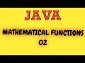 MATHEMATICAL FUNCTIONS 02 in Java Java programming Indo computers HINDI