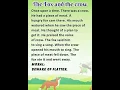 The fox and the crow || Short story || English