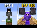 I Survived 100 Days on ONE BLOCK in Hardcore Minecraft