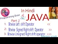 Bitwise Shift Operators Bitwise Left shift Right shift and Unsigned Right shift Operators in java