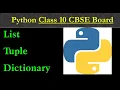 Lists Tuples and Dictionaries in Python Class 10 CBSE Board YouTube