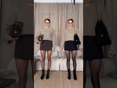 Brown 🤎 or black 🖤 tights? | Which tights are better? | #styling #fashion