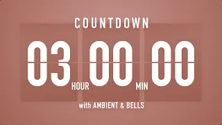 3 Hour Countdown Timer Flip Clock With Ambient Music Bells 