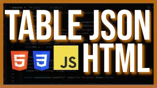26 Create a table from JSON data Part 1