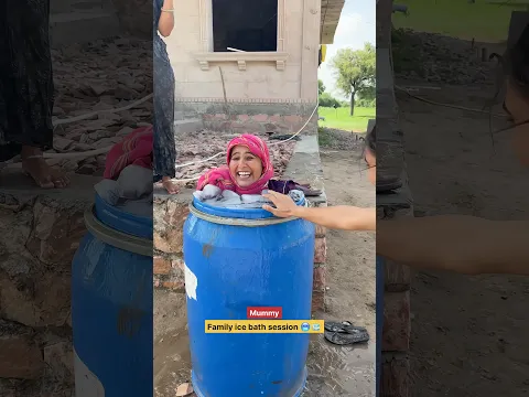 Family ice bath session like pain 😱🔥🥶 #ytshorts #shorts