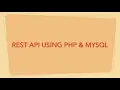 REST API Using PHP MySql TSF Internship Task 2
