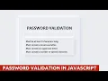 how to create a password validation form with CSS and JavaScript part 28 programmer shakil