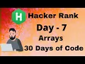 Hacker Rank 30 days of code in C Day 7 Arrays code solution