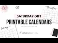 Elegant Horizontal Calendar - Printable Calendars by SaturdayGift