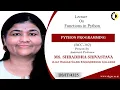 FUNCTIONS IN PYTHON PYTHON PROGRAMMING LECTURE 02 BY MR SHRADDHA SRIVASTAVA AKGEC