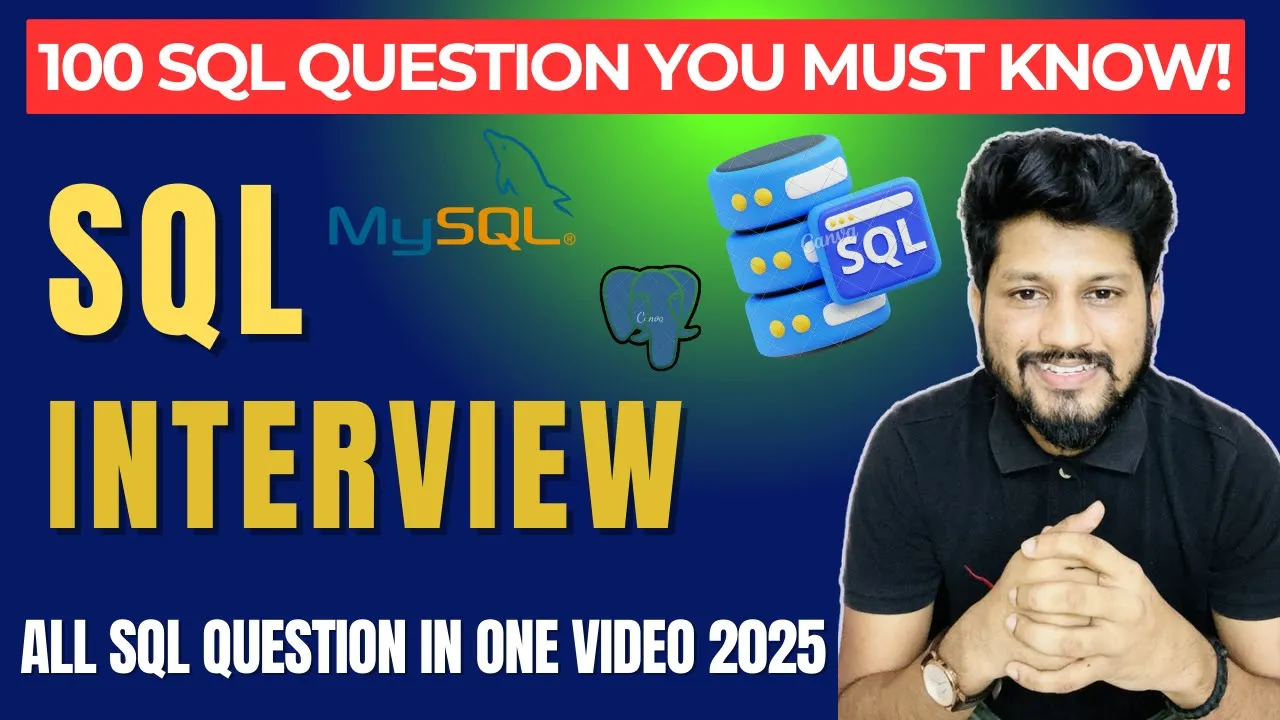 100 Most Important SQL Interview Questions with Answers 🔥 | Crack Any SQL Job Interview 2025