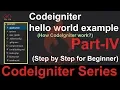 Codeigniter hello world example How CodeIgniter work Part 4