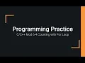 C Programming Examples 06-4 Counting with a For Loop