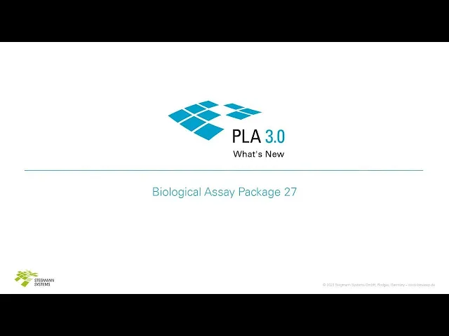Screenshot of video What's New in the Biological Assay Package 27 for PLA 3.0